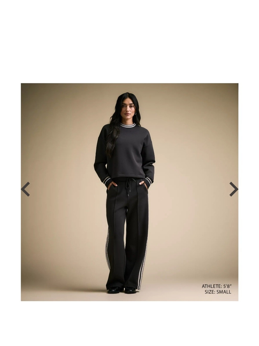 CALIA by Carrie Underwood Black Wide-Leg Track Pants with Contrast Side Stripes